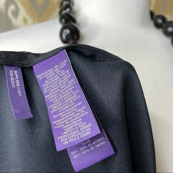 Ralph Lauren Spring/Summer 2015 Black Silk Shantung Sleeveless Tunic Blouse - Picture 16 of 16